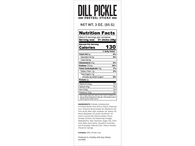 Pop Daddy Dill Pickle Pretzels Sticks, 3 oz., 15 Bags/Box (OPD00561)