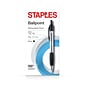 Staples® Retractable Ballpoint Pens, Fine Point, 0.7mm, Black Ink, Dozen (50786)