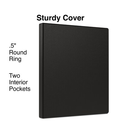 Staples 1/2" 3-Ring Non-View Binder, Black (ST26851-CC)