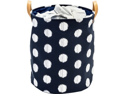 Honey-Can-Do Coastal Laundry Hamper, Canvas, Dark Blue/White (HMP-07872)