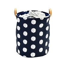 Honey-Can-Do Coastal Laundry Hamper, Canvas, Dark Blue/White (HMP-07872)