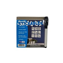 Flipside Products Dry Erase Stickables with Dry Erase Marker, White, 4 x 4, 12 Per Pack, 2 Packs (