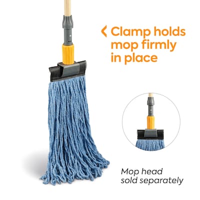 Coastwide Professional™ 60" Clamp Style Wood Wet Mop Handle, Plastic Head (CW61060-CC)