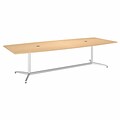 Bush Business Furniture 120L x 48W Boat Top Conference Table with Metal Base, Natural Maple (99TBM120ACSVK)