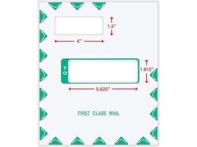 ComplyRight Self-Seal Tax Envelope, 11.63" x 9.63", White/Green, 50/Pack (PEV48)