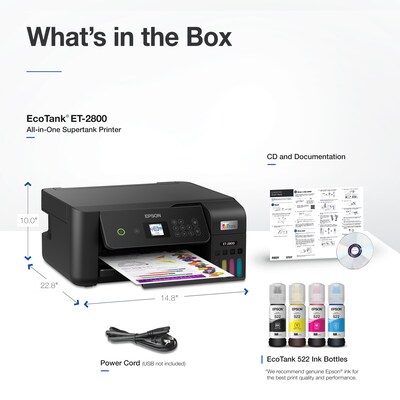 Epson EcoTank ET-2800 Wireless All-In-One Inkjet Printer (C11CJ66201)