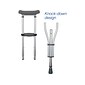 Dynarex Aluminum Universal Crutch, Silver/Black (10104)