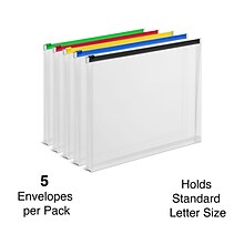 Staples Moisture Resistant Plastic File Pocket, Letter Size, Assorted Colors, 5/Pack (TR51842)