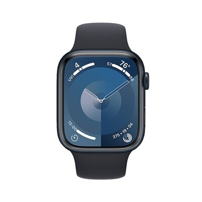 Apple Watch Series 9 (GPS) Smartwatch, 45mm, Midnight Aluminum Case with Midnight Sport Band, M/L (M