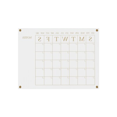 Martha Stewart Grayson Acrylic Gold Print Dry Erase Wall Calendar with Notes, 24" x 18" (BRAC4560GDCGD)