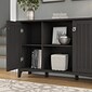Bush Furniture Salinas Entryway Storage Set with Hall Tree, Shoe Bench and Accent Cabinet, Vintage Black (SAL008VB)