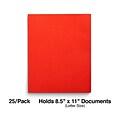 Staples Smooth 2-Pocket Paper Folder with Fasteners, Orange, 25/Box (50775/27543-CC)