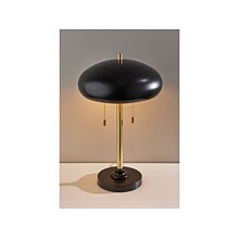 Adesso Cap Incandescent Table Lamp, Black/Antique Brass (1562-21)
