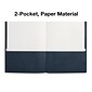 Staples Smooth 2-Pocket Paper Folder, Navy, 25/Box (50762/27539-CC)