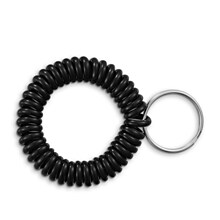 Staples Key Ring Wrist Coil, Black, 5/Pack (22156)