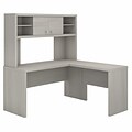 Bush Business Furniture Echo 60W L Shaped Desk with Hutch, Gray Sand (ECH031GS)