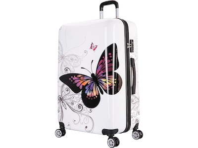 InUSA 28 Hardside Butterfly Suitcase, 4-Wheeled Spinner, TSA Checkpoint Friendly, Butterfly (IUAPC0
