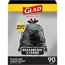 Glad 30 Gallon Large Drawstring Trash Bags, 90/Box (78952)