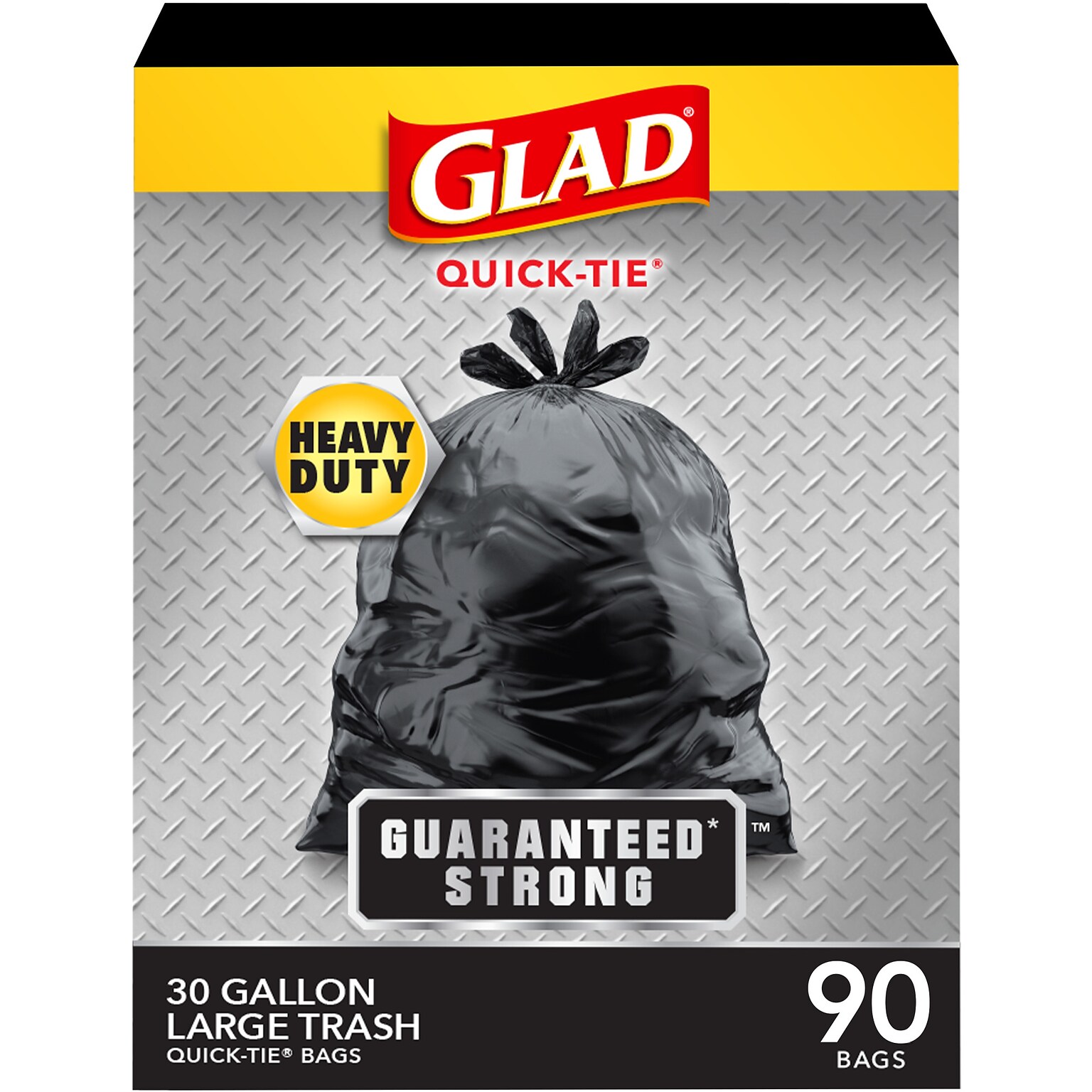 Glad 30 Gallon Large Drawstring Trash Bags, 90/Box (78952)