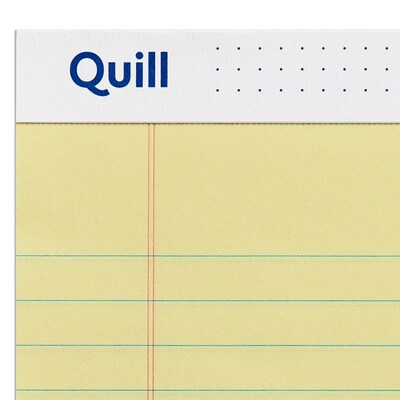 Quill Brand® Standard Series Legal Pad, 5" x 8", Wide Ruled, Canary Yellow, 50 Sheets/Pad, 12 Pads/Pack (742332)