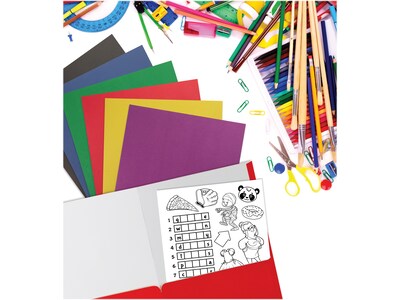 Better Office 3-Hole Punched 2-Pocket Portfolio Folders, Assorted Colors, 100/Pack (80100-100PK)