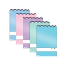 Better Office Steno Pads, 6 x 9, Gregg-Ruled, Assorted Colors, 80 Sheets/Pad, 10 Pads/Pack (25810-