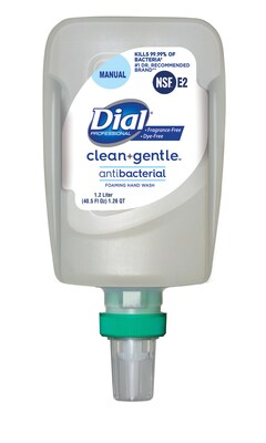 Dial Complete Clean + Gentle Antibacterial FIT Universal Manual Foaming Hand Soap Refill, 40.5 Fl. O