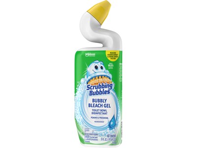 Scrubbing bubbles Bubbly Bleach Gel Disinfecting Toilet Bowl Cleaner, Rainshower Scent, 24 Oz. (3091
