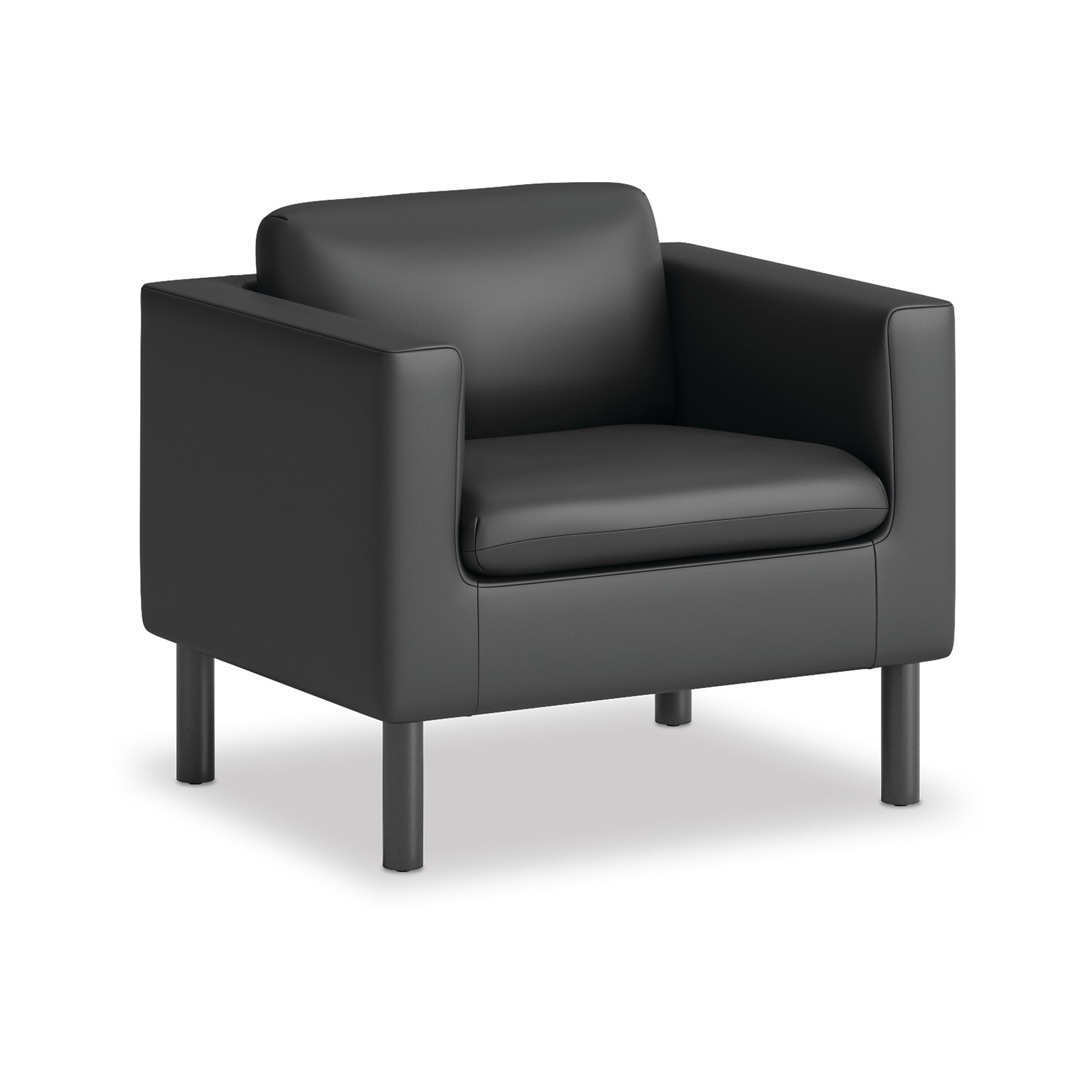 HON Parkwyn Polyurethane Club Chair, Black (HVLVL1.BLK01)