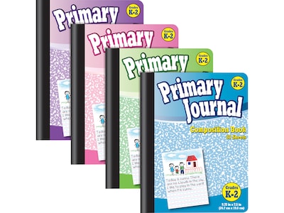 Better Office Primary Journal Composition Notebooks, 7.5 x 9.75, Primary, 80 Sheets, Assorted Colo