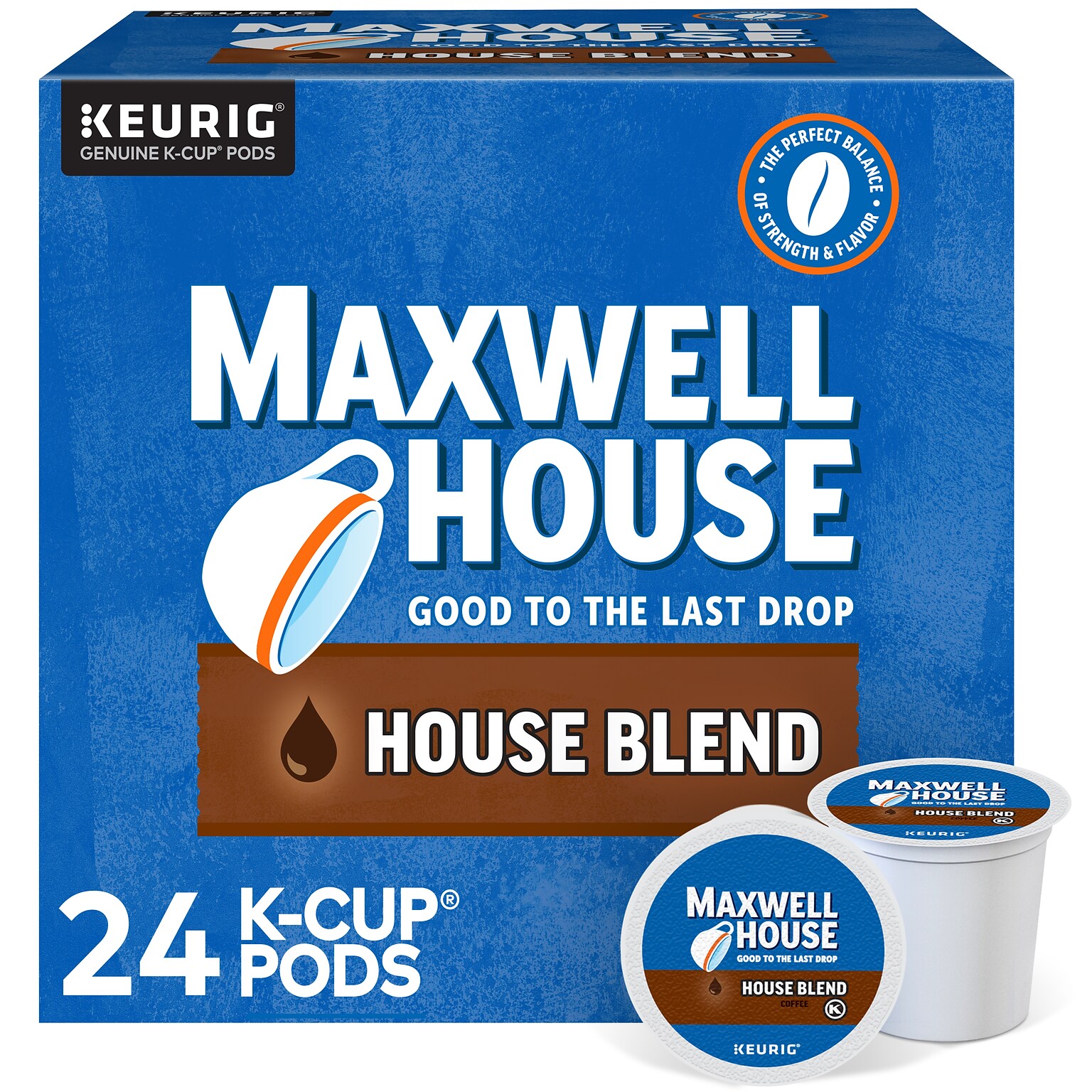 Maxwell House House Blend Coffee Keurig® K-Cup® Pods, Medium Roast, 24/Box (5303)