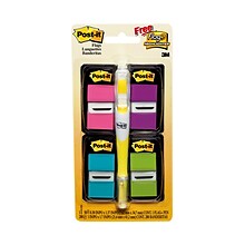 Post-it Flags Value Pack with Flag+Highlighter, 1 Wide, Assorted Colors, 200 Flags/Pack (680-PPBGVA