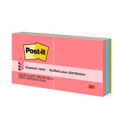 Post-it Pop-up Notes, 3" x 3", Poptimistic Collection, 100 Sheet/Pad, 6 Pads/Pack (R330-AN)