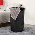 Mind Reader 15.85-Gallon Laundry Hamper with Lid, Plastic, Black (60HAMP-BLK)