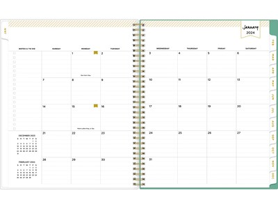 2024 Blue Sky Day Designer Peyton White 8.5" x 11" Weekly & Monthly Planner, Multicolor (103618-24)