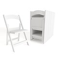 Flash Furniture HERCULES™ Vinyl Armless Folding Chair, White, 20/Pack (20L3L1WHITE)