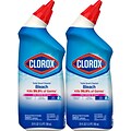 Clorox Disinfecting Toilet Bowl Cleaner with Bleach, Rain Clean Scent, 24 Oz., 2/Pack (00273)