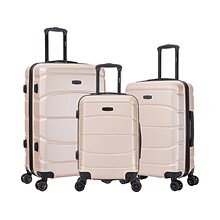 DUKAP SENSE Polycarbonate/ABS 3-Piece Luggage Set, Champagne (DKSENSML-CHA)