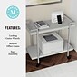 Martha Stewart Liam 2-Shelf Engineered Wood Mobile Office Storage and Printer Cart with Locking Wheels, Gray (NANJH17107GY)