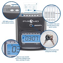 Pyramid Punch Card Time Clock System, Charcoal (2650)