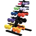 Cando® Vinyl Coated Cast Iron Dumbbells; 20 Piece Standard Set with Floor Rack