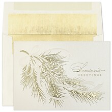 Custom Gilded Pine Cards, with Envelopes, 7 7/8 x 5 5/8  Holiday Card, 25 Cards per Set