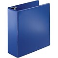 Quill Brand® Standard 4 3-Ring Binder with D-Rings, Dark Blue (758552)