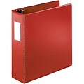 Quill Brand® Standard 3 3-Ring Binder with D-Rings, Red (758904)