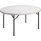 Correll® 60" Round Plastic Folding Table; Gray Granite Top
