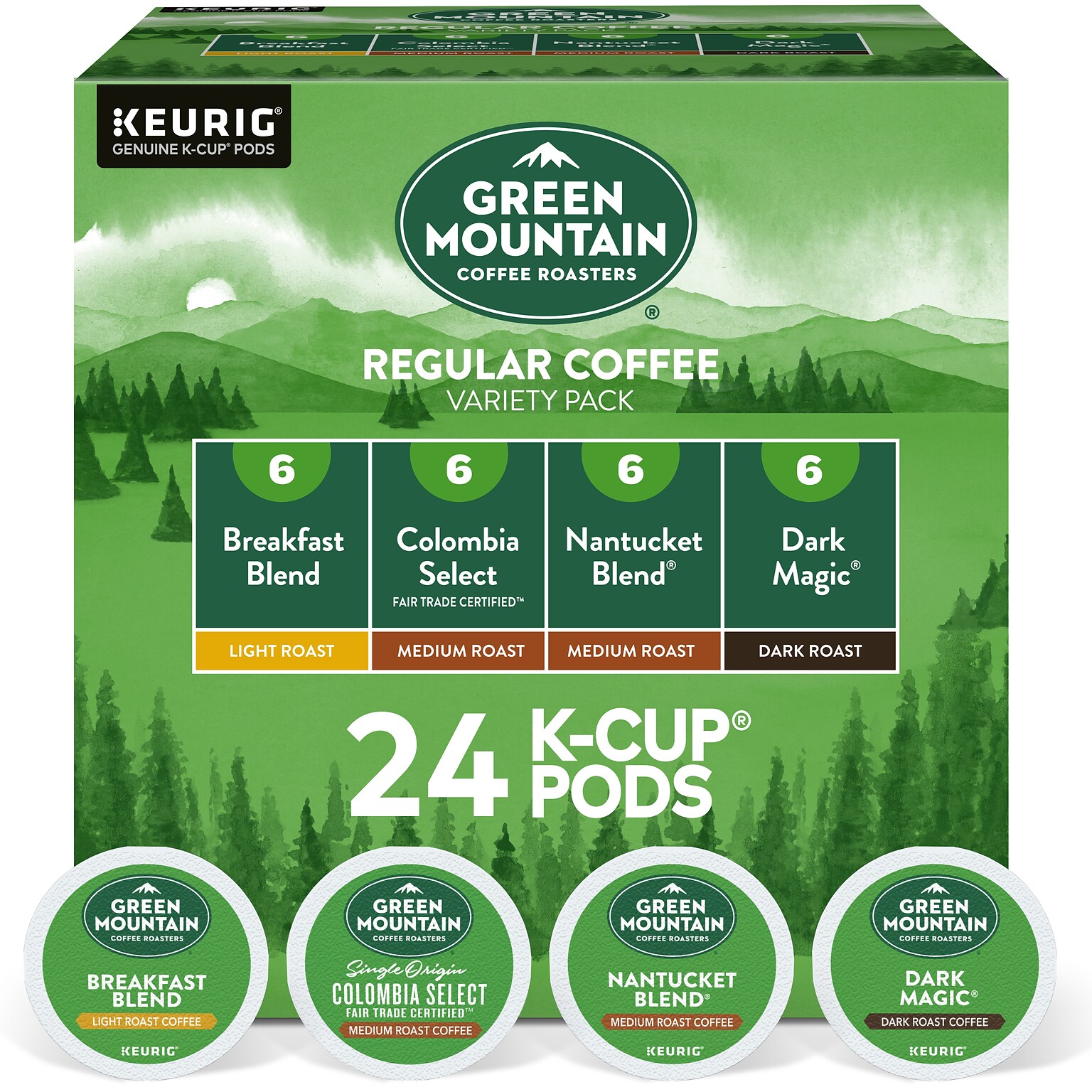 Green Mountain Variety Pack Coffee Keurig® K-Cup® Pods, 24/Box (5000374159)