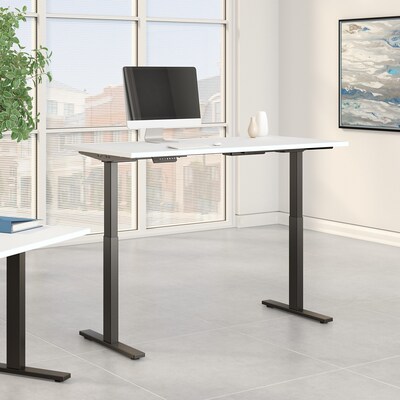 Bush Business Furniture Move 60 Series 60"W Electric Height Adjustable Standing Desk, White (M6S6030WHBK)