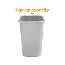 Coastwide Professional™ Indoor Trash Can Without Lid, Gray Soft Molded Plastic, 7 Gallon (CW56431)