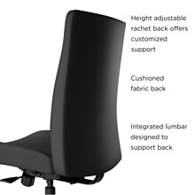 Union & Scale™ Workplace2.0™ Task Chair Upholstered, Armless, Black Fabric, Synchro Tilt (54165)
