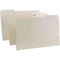 Quill Brand® Premium File Folders, Assorted 2-Ply Tabs, 1/3-Cut, Legal Size, Manila, 250/Box (764137)